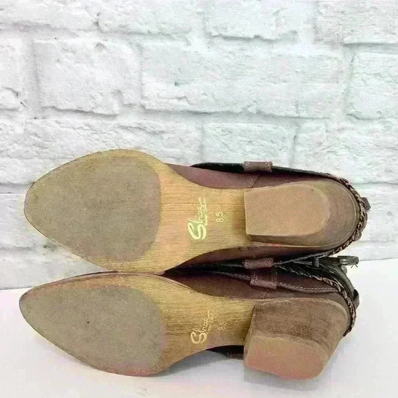 Sbicca Vintage Collection Cleodora Brown  Leather Bootie  Shoes Sz 8.5 - Picture 8 of 16